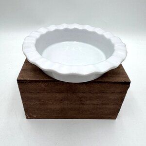 Mini White Ceramic Pie Dish By Fiddle + Fern 5" Diameter Dishwasher & Microwave